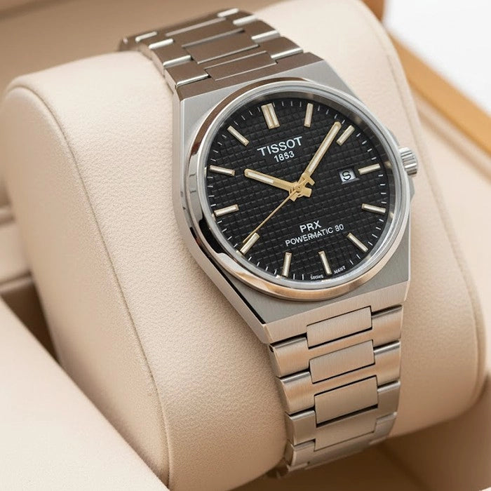 Tissot PRX Powermatic 80 Watch – Black Dial | Stainless Steel